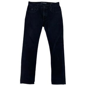 Guess 1981 men jeans Alameda slim tapered black 100% denim in size 34
